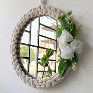 Macrame wall mirror