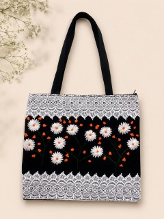 DAISY COLLAGE JUTE BAG